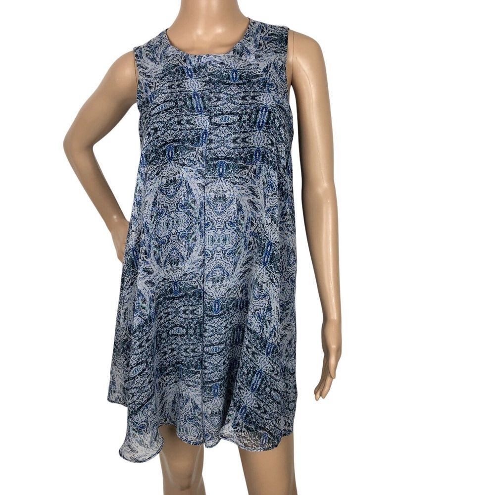 BCBGeneration Printed High Neck Shift Mini Dress‎ Size XS Boho Fairy Bohemian